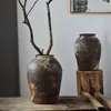 Jarrón de Cerámica Retro Zen Arreglos Florales para Sala de Estar Adornos Modelo B&b Decoración de Habitación Jarra de Cerámica Florero Estilo Wabi-sabi
