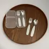 Cuchara Infantil Acero Inoxidable 304 Tenedor Vajilla Doméstica Suplemento Alimenticio para Bebés Cuchara Alimentadora Creativa Postre Tenedor Pequeño