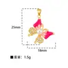 Moda Transfronteiriça Liga de Cobre Micro Diamante Zircônia Colorida Borboleta Pingente Acessórios DIY Acessórios de Colar Atacado