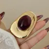 Anillo Metálico Acrílico Retro de Lujo Ligero Transfronterizo para Mujer, Estilo Europeo y Americano, Diseño Exagerado Brillante, Anillo para Dedo Índice