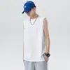Colete Casual Masculino de Verão Cor Sólida Solto Colete Esportivo Camiseta Masculina da Moda Camiseta Básica Masculina de Verão Cor Sólida