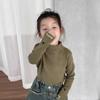 Suéter de Punto Elegante de Cuello Alto para Niñas Camiseta Base Otoño/Invierno 2025 Moda Top Infantil para Bebé Niñas