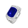 Anillo Abierto Yihua Jasper Silla Anillo Anillo Anillo con Jade Esmeralda Esmeralda Estampado Anillo Estilo Étnico