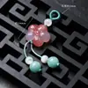 Pingente de Vidro Estilo Chinês Imitação de Jade Borboleta Vagem de Lótus Pequeno Charme Acessório DIY Feito à Mão Pulseira Broche Hanfu Qipao