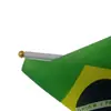 No. 8 banderas de Brasil 14 * 21 cm bandera de poliéster fabricante bandera de mano de Brasil en stock al por mayor con asta