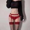 Medias de Encaje con Liguero Todo en Uno Sexy de Tentación Sin Quitarse Entrepierna de Cuatro Vías Medias Negras de Tul con Corte Medias Negras Sexy para Mujer