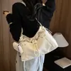 2026 Nova Bolsa de Mão com Textura Simples de Grande Capacidade Bolsa de Ombro Único Transversal Estilo Francês Coreano Ins Bolsa de Braço da Moda