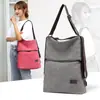 Mochila Escolar de Lona Cor Sólida Estilo Coreano Transfronteiriça Nova Mochila de Viagem Retrô Mochila Casual Tendência de Grande Capacidade