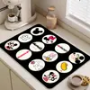 Alfombrilla Drenante de Tierra de Diatomeas con Cuadros de Mickey para Encimeras de Cocina, Alfombrilla de Secado Rápido, Estilo Minimalista Blanco y Negro, Alfombrilla para Secar Platos, Resistente a Manchas