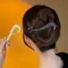 Elegante presilha de cabelo com strass metálico para mulheres, pinça para a parte de trás da cabeça, acessório de cabelo estiloso, presilha reta, presilha torcida