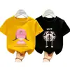 Camiseta de Manga Corta Estampada de Verano para Niños, Cuello Redondo Amigable con la Piel, Elegante Top de Algodón Puro para Niñas, Nuevo Modelo 2026, Versátil