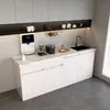 Mostrador de Barra de Oficina, Mostrador de Barra de Empresa, Estación de Agua y Té, Encimera de Mármol, Estación de Café, Gabinete Integrado Simple, Uso Comercial