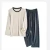 Pijama de verano para niños, conjunto de ropa para el hogar para jóvenes, ropa de manga larga y pantalón largo para niños mayores y estudiantes mujeres, ropa de aire acondicionado para niños