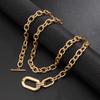 Collar multicapa de cadena de clavícula geométrica de alta gama para mujer, joyería transfronteriza europea y americana, conjunto de dos piezas, venta al por mayor de fábrica