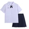 Uniformes Escolares Tailandeses Camisas de Uniforme JK de Manga Corta y Manga Larga Estilo Tailandés Uniformes de Clase para Estudiantes de Secundaria y Preparatoria Insignias Bordadas