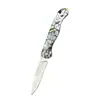 Navaja Plegable de Acero de Damasco para Uso Doméstico, Cuchillo para Carne, Cuchillo Portátil para Fruta para Acampar al Aire Libre, Cuchillo Pequeño para Cortar Carne