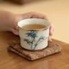 Mesa de Gelo Cor Sob Esmalte Pintado à Mão Orquídea Bambu Xícara de Chá Doméstica Cerâmica Novo Estilo Chinês Xícara de Degustação de Chá Xícara Pessoal do Mestre Copo Único