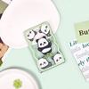Estojo Deslizante para Cartão de Panda de Desenho Animado com Cordão Retrátil para Cartão de Estudante, Cartão de Refeição, Cartão de Jogo, Cartão de Trabalho, Conjunto de Identidade