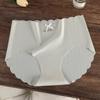 Ropa interior antibacteriana sin costuras de seda de hielo 10A para mujer, pantalones de yoga sencillos que se pueden usar con entrepierna inferior de algodón puro de secado rápido, ropa interior de cintura media