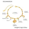 Miduoduo Acero Inoxidable Oro Real 18K Zirconia 5A Geométrico Multi-Accesorio DIY Pulsera Tobillera Combinación de Joyería de Verano