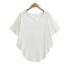 Fs571-25 Primavera Novo Estilo Europeu e Americano Ins Blogueira Assimétrica Solta Camisa de Proteção Solar Confortável Máscara Camiseta Fina