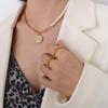 Marca Viento Frío Francés Exagerado Acero Titanio Oro 18K Anillo Brillante de Personalidad Diseño Sentido Anillo Coliflor