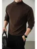 Camiseta interior base de doble cara de terciopelo alemán de cuello medio alto transfronteriza para hombre, estilo americano de otoño e invierno, marca moderna, prenda interior, camiseta de manga larga cálida