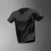 Camiseta Esportiva de Seda de Gelo Masculina Secagem Rápida Verão Fina Manga Curta Nova Branca Respirável Top Roupas de Treino