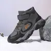 Zapatos de algodón para exteriores para niños, de invierno, engrosados y cálidos, zapatillas deportivas para niños con forro de felpa, antideslizantes, para niños mayores, botas de nieve, estilo transfronterizo