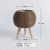 Suporte de Flores Nórdico de Rattan Suporte Triangular Vaso de Flores de Mesa Criativo Recipiente de Armazenamento para Plantas Prateleira para Plantas Vaso de Grama Atacado