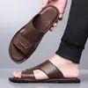 48 Sandalias de Cuero para Exteriores de Suela Blanda Tendencia 45 Talla Grande 46 Chanclas Transfronterizas para Hombre Versátiles 47 Zapatos de Playa de Verano sin Cierre para Hombre