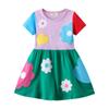 Verão 2026 Nova Roupa Infantil Vestido de Malha com Manga Curta para Meninas Distribuição e Atacado de Roupas Infantis Europeias e Americanas