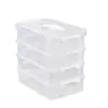 Caja de almacenamiento portátil de escritorio para estudiantes, transparente, compartimentada, apilable, para accesorios para el cabello, joyero, estante de almacenamiento, caja de almacenamiento