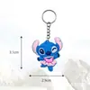 Nuevo Llavero Serie Stitch Goma Suave de PVC Colgante de Regalo Anillo para Llaves Llavero de Dibujos Animados Colgante para Mochila