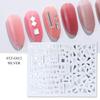 Pegatinas de uñas transfronterizas 26 doradas y plateadas calcomanías de uñas 3D patrón geométrico retro eterno para uñas