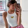 Estilo Europeo y Americano Street Style Mismo Estilo que las Celebridades de Internet 2024 Verano Ropa de Mujer Transfronteriza Nuevo Aliexpress Camisola con Estampado de Mariposas