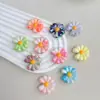 Cuentas de flor de margarita de dos tonos, con agujero pasante y agujero grande para cadenas de teléfono, llaveros, dijes para bolsas y joyería hecha a mano para DIY