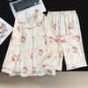 Pijama Novo para Mulheres Primavera e Outono, Calça de Manga Longa, Cardigan de Algodão Nuvem, Conjunto Doce, Roupas de Casa Largas, Atacado Transfronteiriço