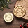 Nuevos sellos de lacre de la serie navideña con diseños de muñeco de nieve, Papá Noel y renos, hechos de latón para decoración de diarios
