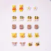 Lindo Winnie the Pooh Transparente de Hielo Joyería para Uñas Caricatura Resina Estéreo Accesorios de Uñas Usables Accesorios para Pasadores de Pelo Pendientes DIY