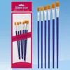 Venta al por mayor transfronteriza Pinceles para óleo con mango rojo Pinceles de nailon para gouache Pinceles para acuarela y acrílico Pinceles planos Herramientas para pintar Pinceles Plumas de pintura
