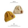 Gorro infantil de hermano gato, nuevo y bonito gorro de punto de oso, para bebés, masculinos y femeninos, de color liso, con bridas, moderno gorro de lana.