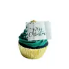 Decoración Creativa para Cupcakes Estilo Ins Transfronterizo Suministros para Fiestas Navideñas Marcado Láser Decoración para Pasteles