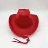 Venta al por mayor de fábrica gorro de estilismo no tejido nuevo rosa blanco sombrero de vaquero occidental para adulto hebilla de sujeción color liso