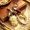 Llavero de oveja pequeña de oro puro 999, diseño de caricatura lindo, un amuleto de bolsa dorado y un amuleto de la suerte para el año zodiacal, perfecto como regalo