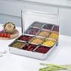 Nueva Caja de Condimentos de Acero Inoxidable de Estilo Japonés de Cuatro Sabores y Seis Sabores Caja de Condimentos para Cocina Comercial con Tapa Caja de Sabores de Acero Inoxidable 304
