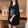 Playera de Algodón Puro Versátil de Nicho de Moda Talla Grande Cubre Vientre para Mujer 2025 Verano Nuevo Tops de Camiseta Holgada