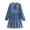 Ropa de verano para mujer estilo europeo y americano 2022 nuevo vestido de rayón con mangas largas y posicionamiento 2065
