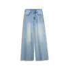 Calças chamativas! Jeans Finos de Verão com Tachas e Strass 2026 Novos Calças de Corte Reto Calças Longas 6219