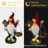 Gnomo elfo con nido de pájaro, adornos creativos, artesanías de resina, luces solares para exteriores, mini decoraciones de jardín